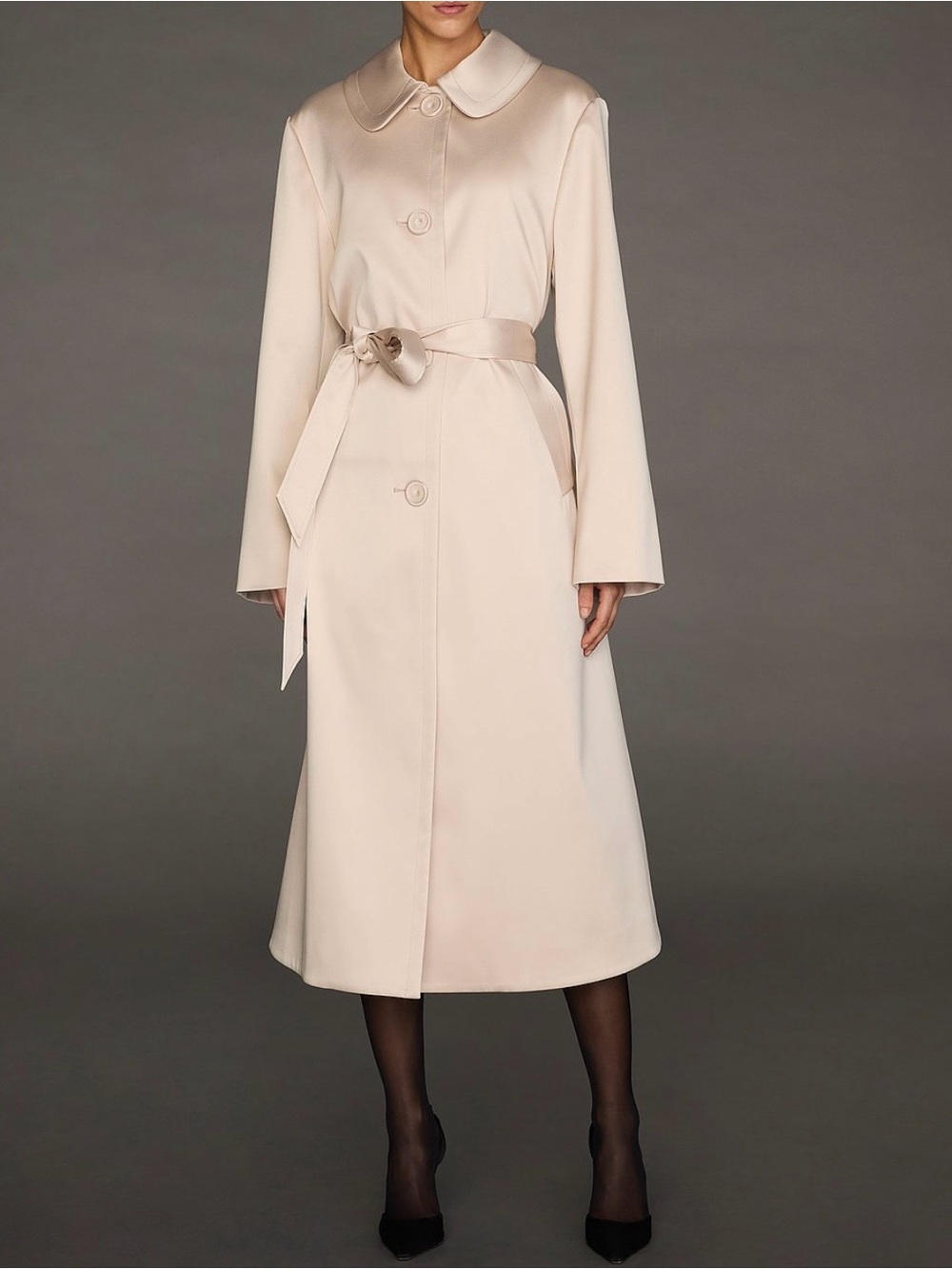 Limited Edition Atelier Victoria's Secret Altuzarra Satin Evening Coat Marzipan